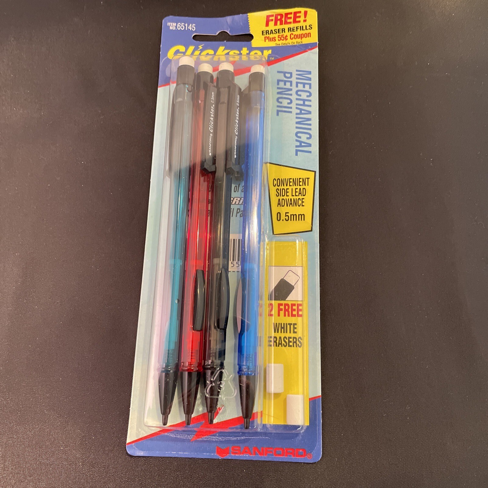 Sanford Clickster Grip Mechanical Pencil 0.5mm 4 PACK NEW #66145 Ultra Fine 1997