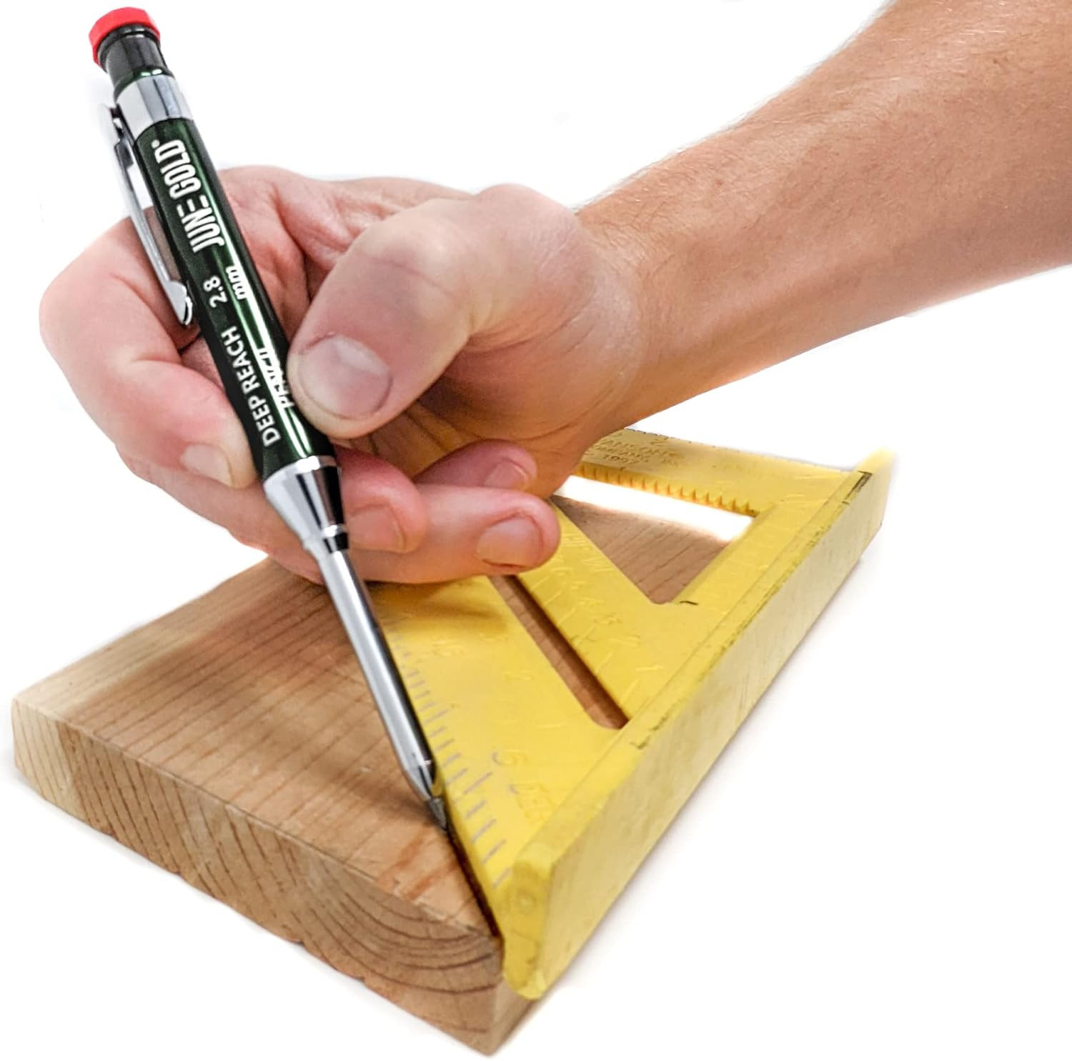 June Gold 2.8 Mm Deep Reach Metal Carpenter Pencil, 36 Colored Refills, 6 Colors