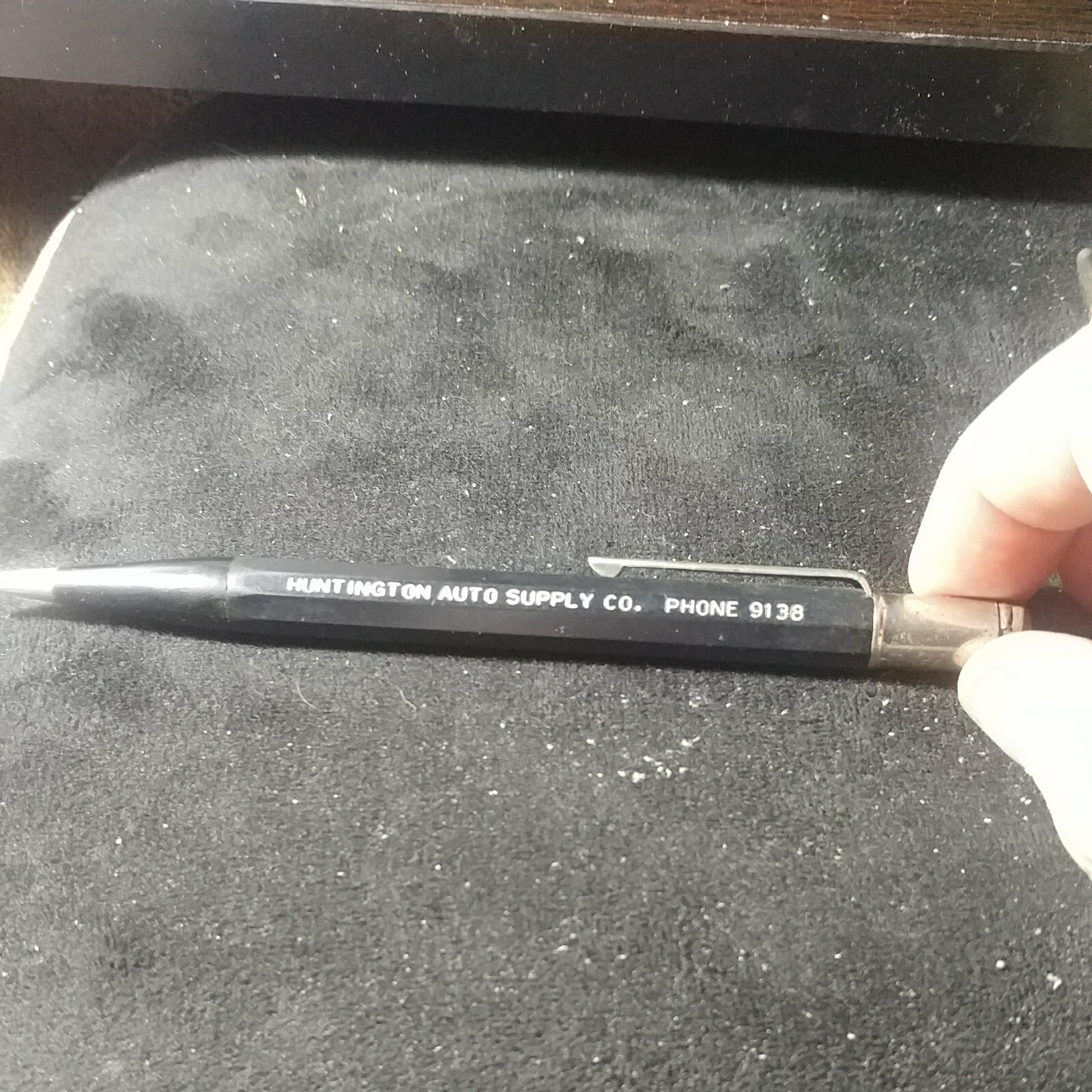 Vintage Autopoint Mechanical Pencil-Huntington Auto Supply Co.-black-wide body