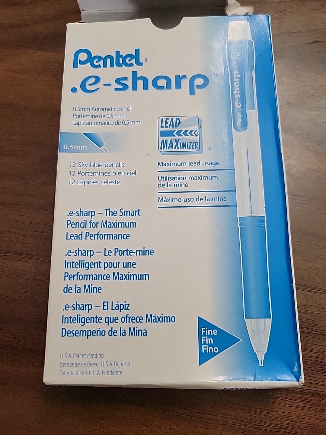 Vintage Pentel E-Sharp 0.5mm Automatic Pencil Sky Blue box of 12 AZ125-S Japan