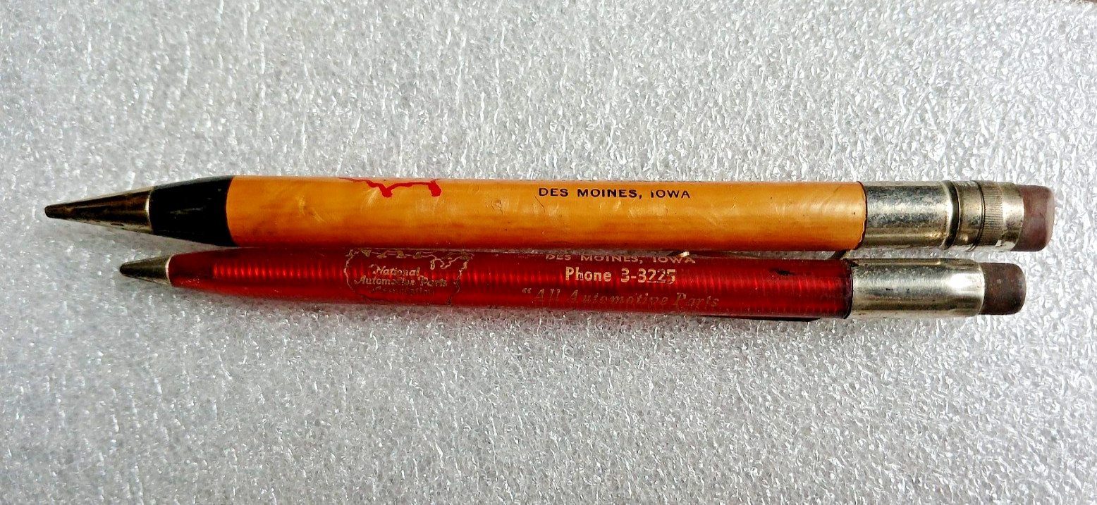 1950s NAPA Warehouse Standard Motor Parts Mechanical Pencils – Des Moines, Iowa