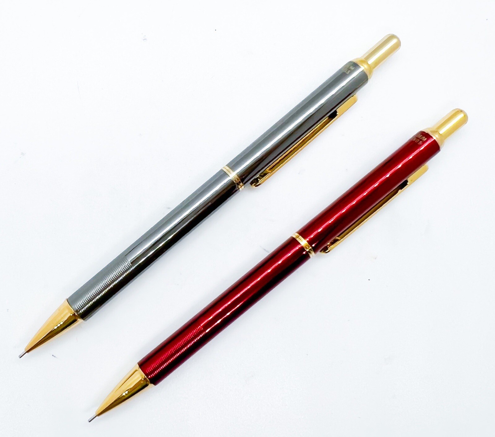 NOS Platinum Sliding Sleeve Mechanical Pencil 0.5mm 2pcs Set retractable sleeve