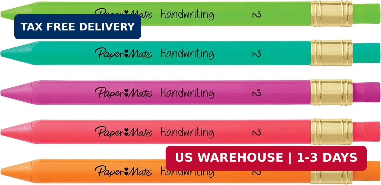 Triangular Mechanical Pencil Set for Kids – 8 Count with Lead & Erasers 2 PCS US