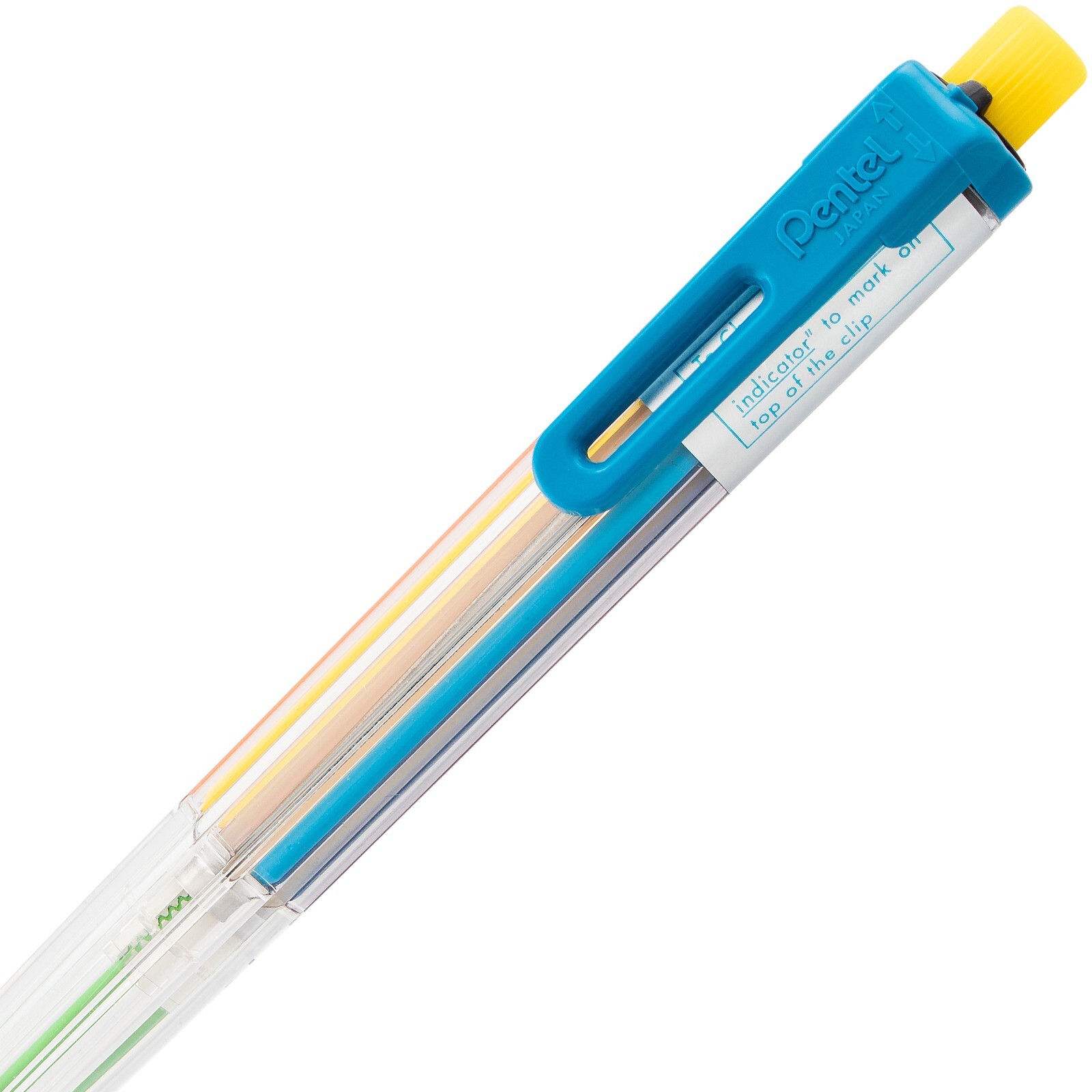 Pentel Arts 8 Color Mechanical Pencil, Assorted Accent Clip Colors, 1 Pencil