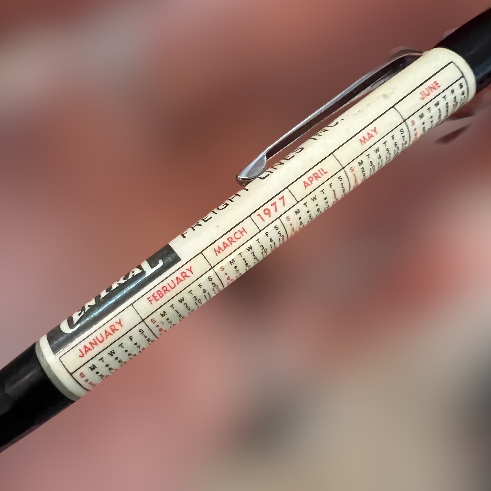 VTG 1977 DUROLITE Lindy Central Freight Line Mechanical Pencil Train USA 70s GUC