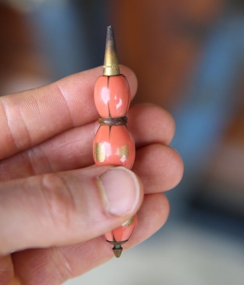 Vintage Mechanical Pencil Art Deco Pink and Gold Miniature RARE