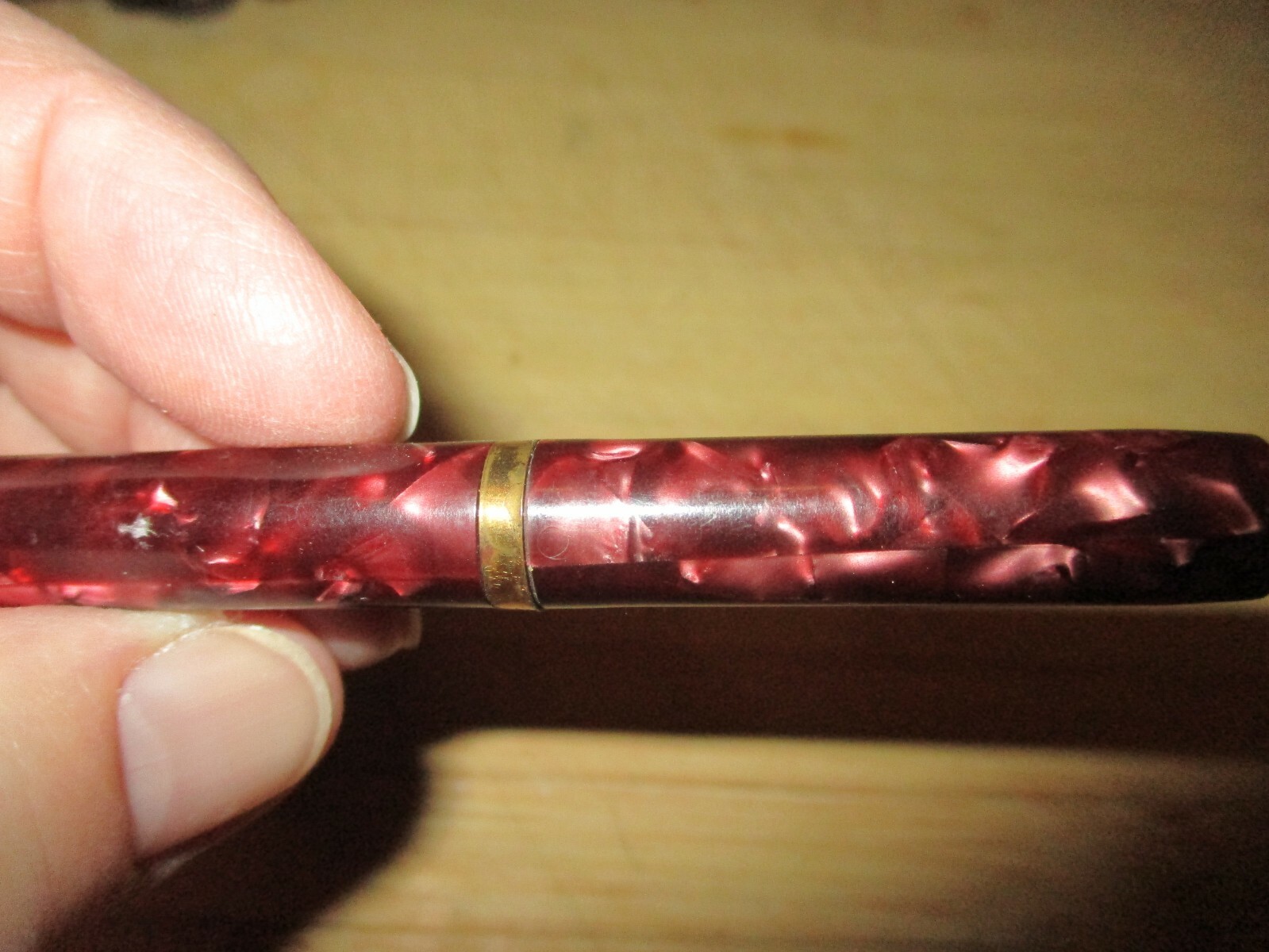 ANTIQUE DESK ITEM Waltham mechanical Pencil Red Pearlite Rubber eraser inside