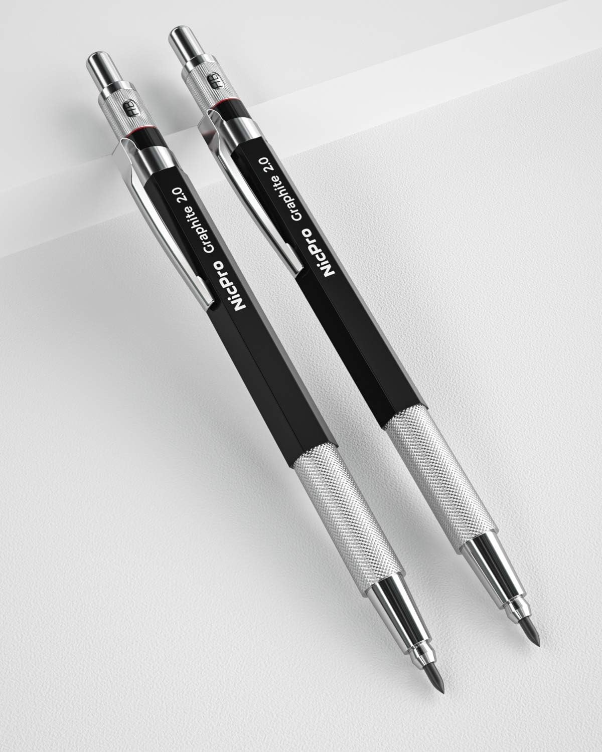 Artisan 2mm Mechanical Pencils Set with 120 Break-Resistant Graphite Refill