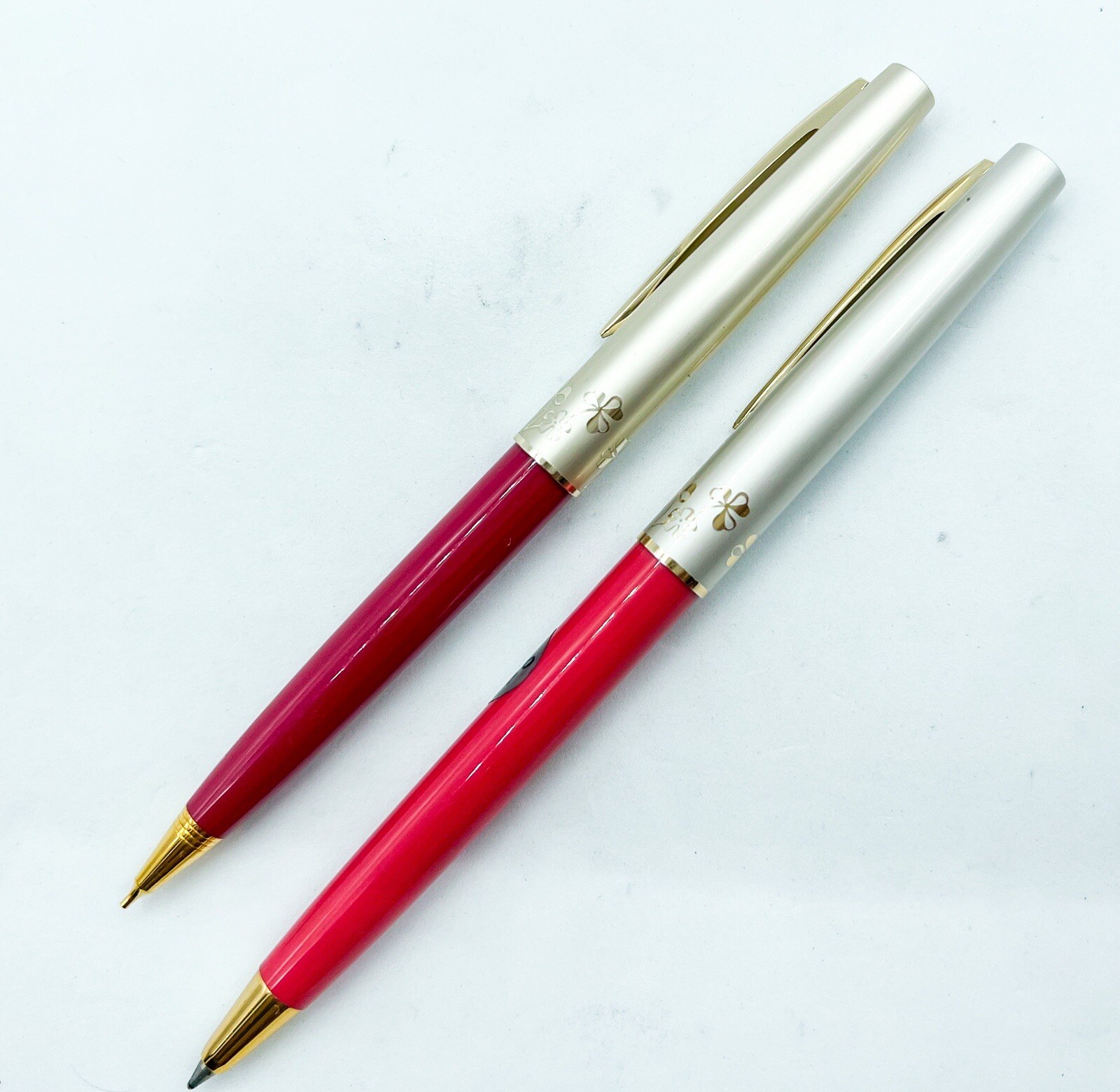 NOS pilot Flower Mechanical Pencil Ballpoint Pen 2pcs Set Fully Functional Japan