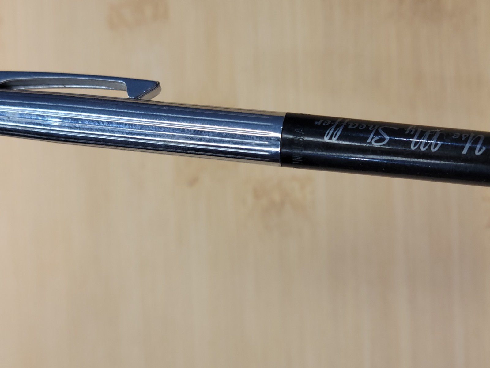 Vintage Scheaffer Mechanical Pencil “Here Use My Scheaffer” WORKS Chrome Black