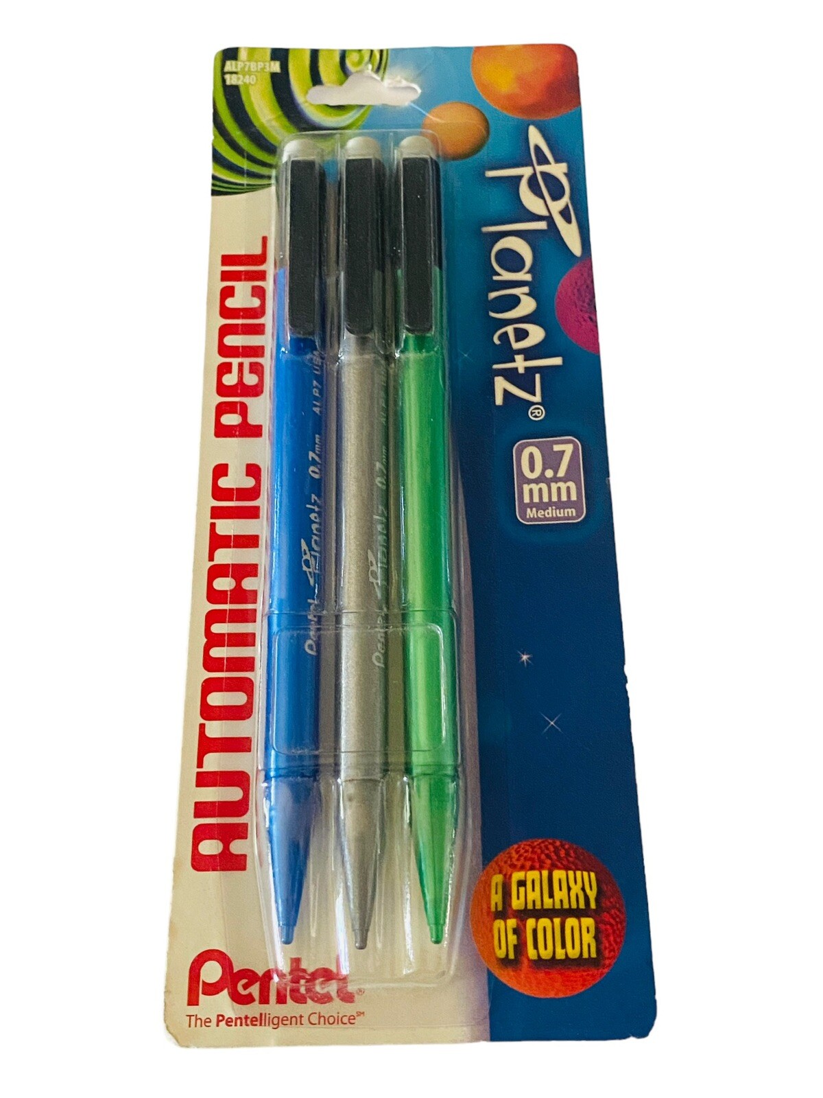 Pentel Planetz Automatic Pencil Mechanical 0.7mm 3 Pack of Vintage Office NEW