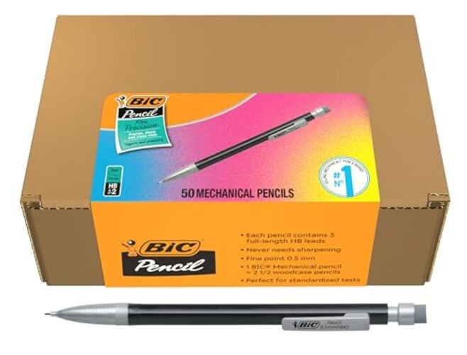 Xtra-Precision Mechanical Pencils with Erasers Barrel, Fine Point Black