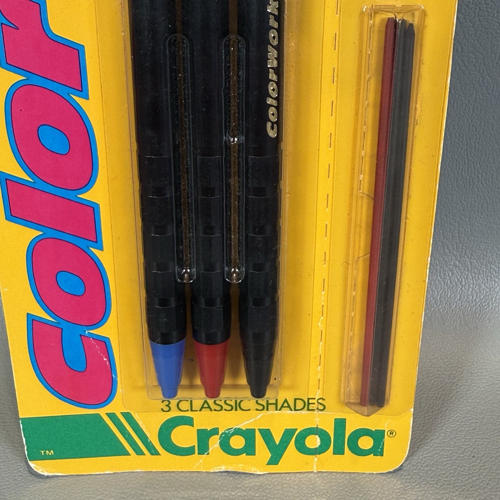 Vtg 1990 Crayola Mechanical Pencils Color Works Classic Shades Erasable 3 Ct