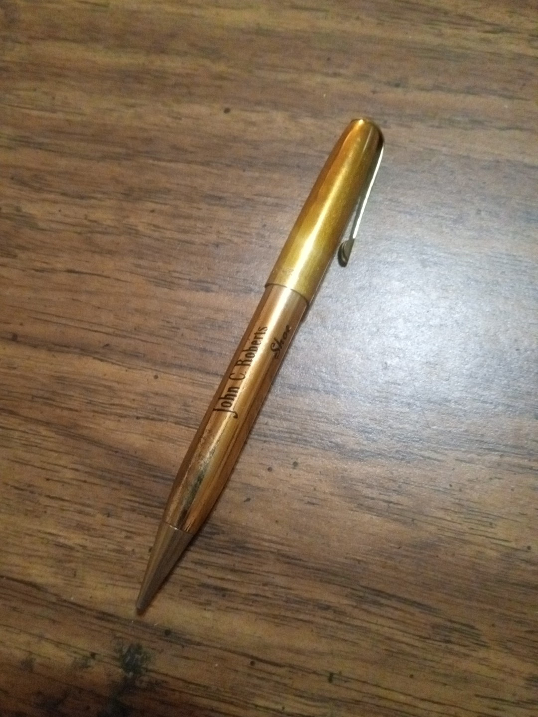 Vintage Mechanical Pencil Lighter Combo Gold Tone USA Works Advertisement Unique