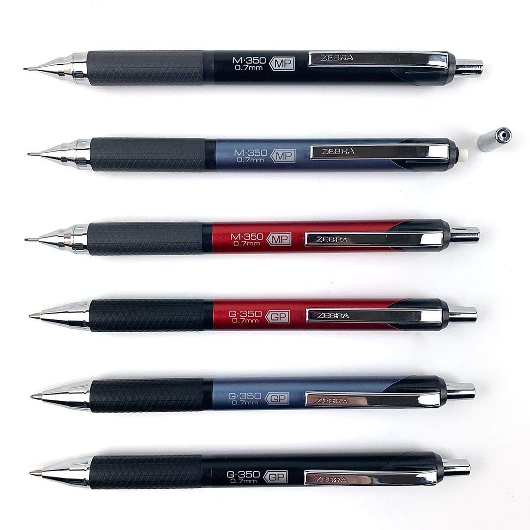 Zebra Pen M-350 Mechanical Pencil, 0.7mm 1 Count (Pack of 2), Red Barrel