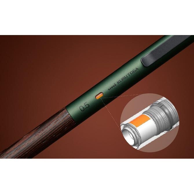 Uni Kuru Toga Wood Mechanical Pencil 0.5mm Japan M5-KW-1P – Forest Green