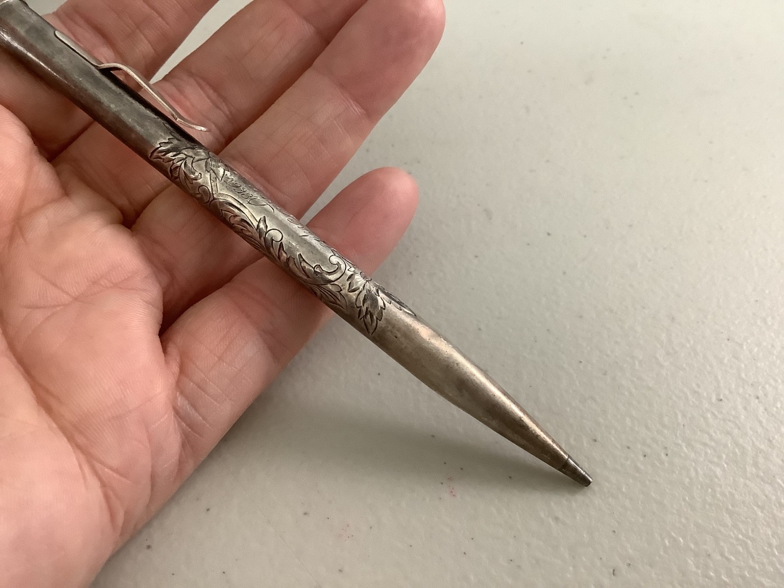 VTG 1938 Sterling Silver Wahl Ever Sharp Mechanical Pencil engraved 5” 19.84g