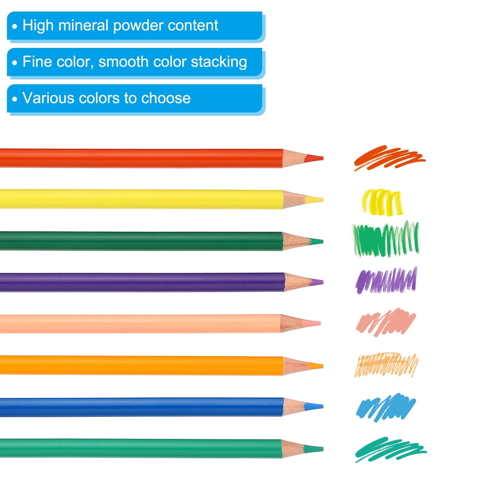 PATIKIL Light yellow Color Colored Pencils Set,12 Pcs Oil Skin