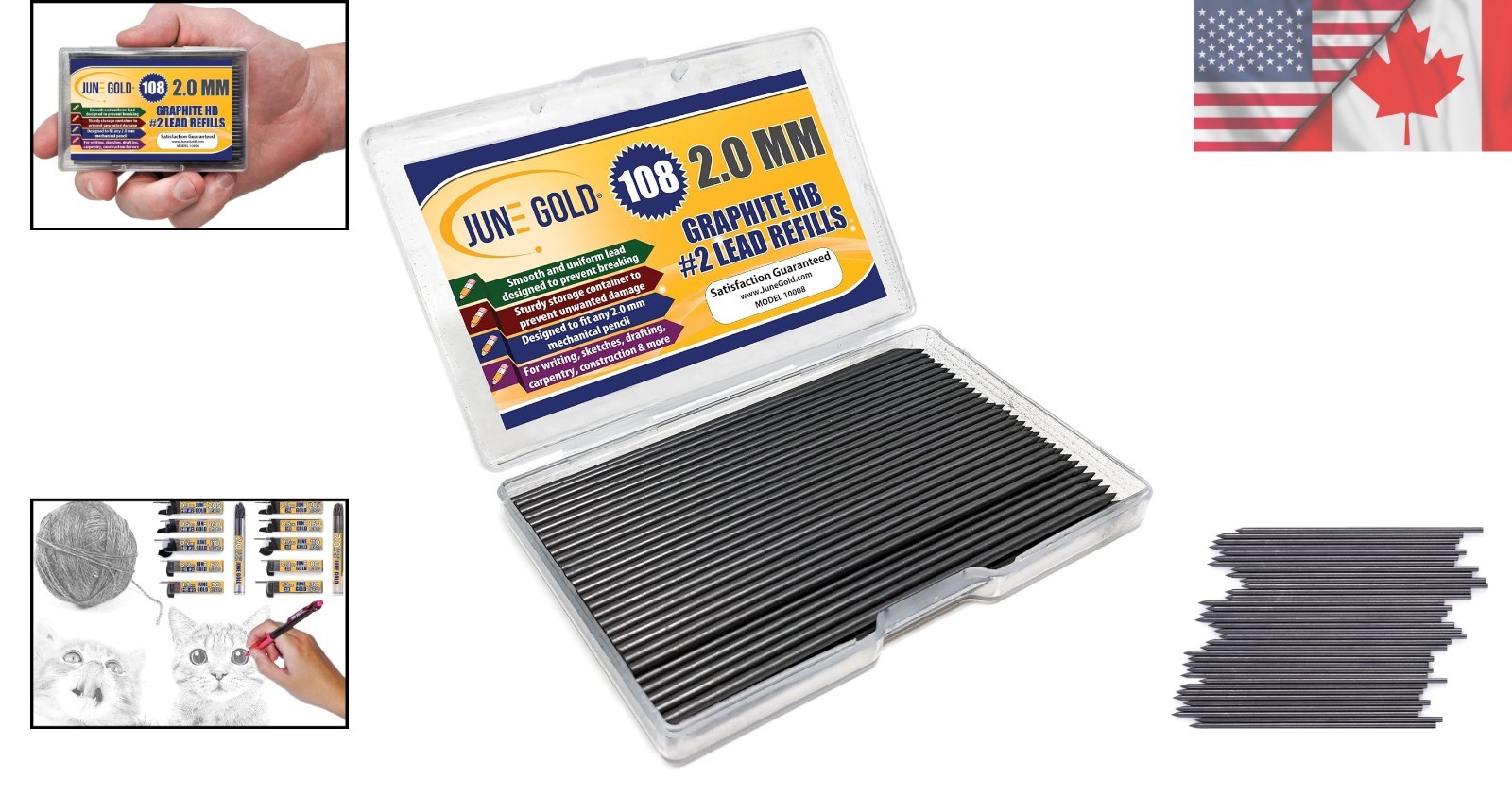 Extra Bold 2.0mm HB Graphite Lead Refill Pack of 108 – Break Resistant Quality