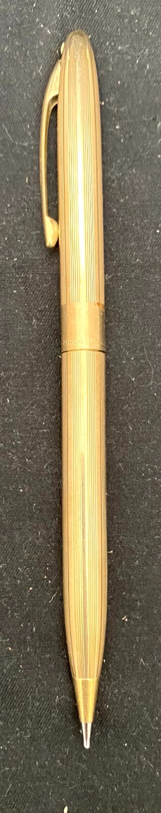 VTG USA SHEAFFER CREST ELECTROPLATED GOLD MECHANICAL PENCIL, WHITE DOT, c1995 g