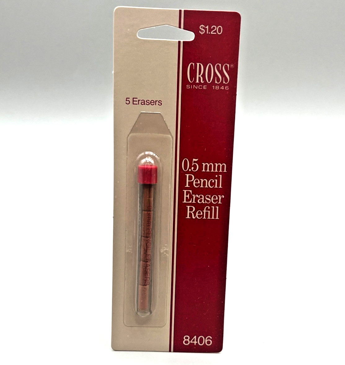New Old Stock (NOS) – Cross 0.5mm Pencil Erasers (5 per tube) #8406
