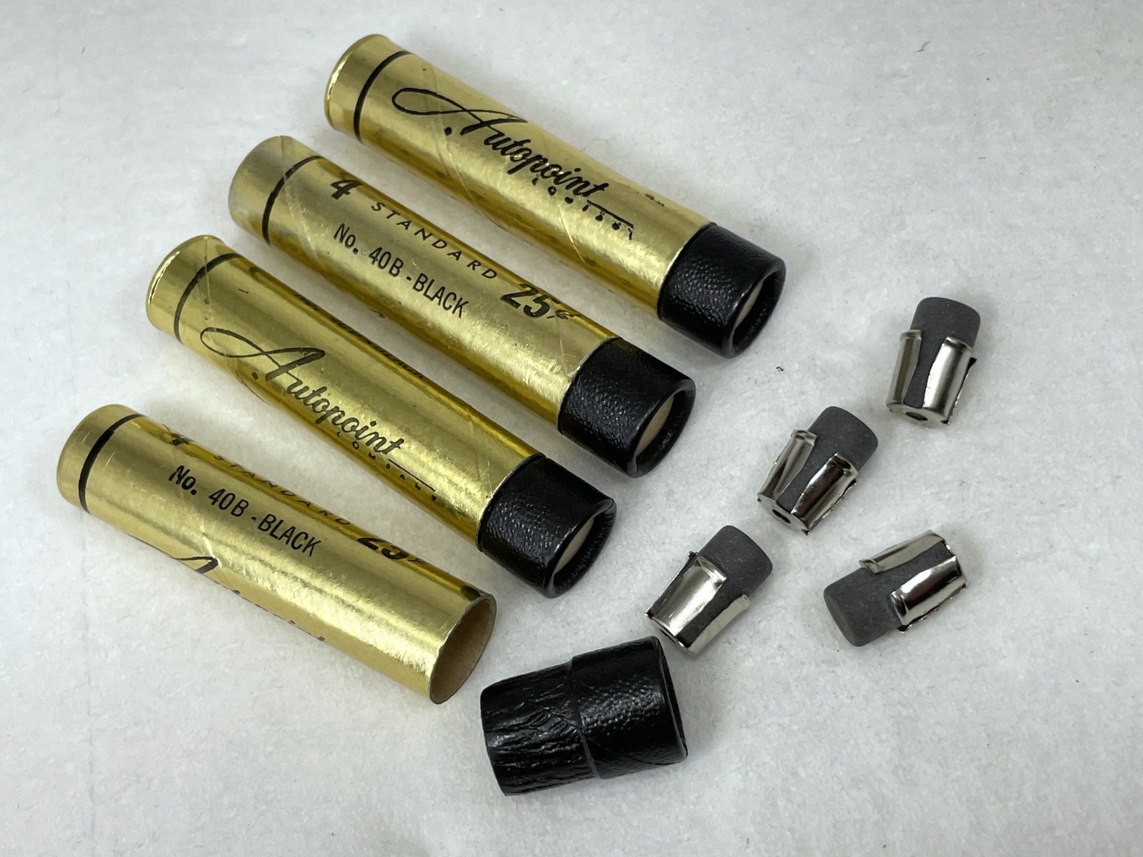 nos AUTOPOINT Mechanical Pencil ERASERS ~ 4ea STANDARD 40B BLACK ~ $5 ship+Free