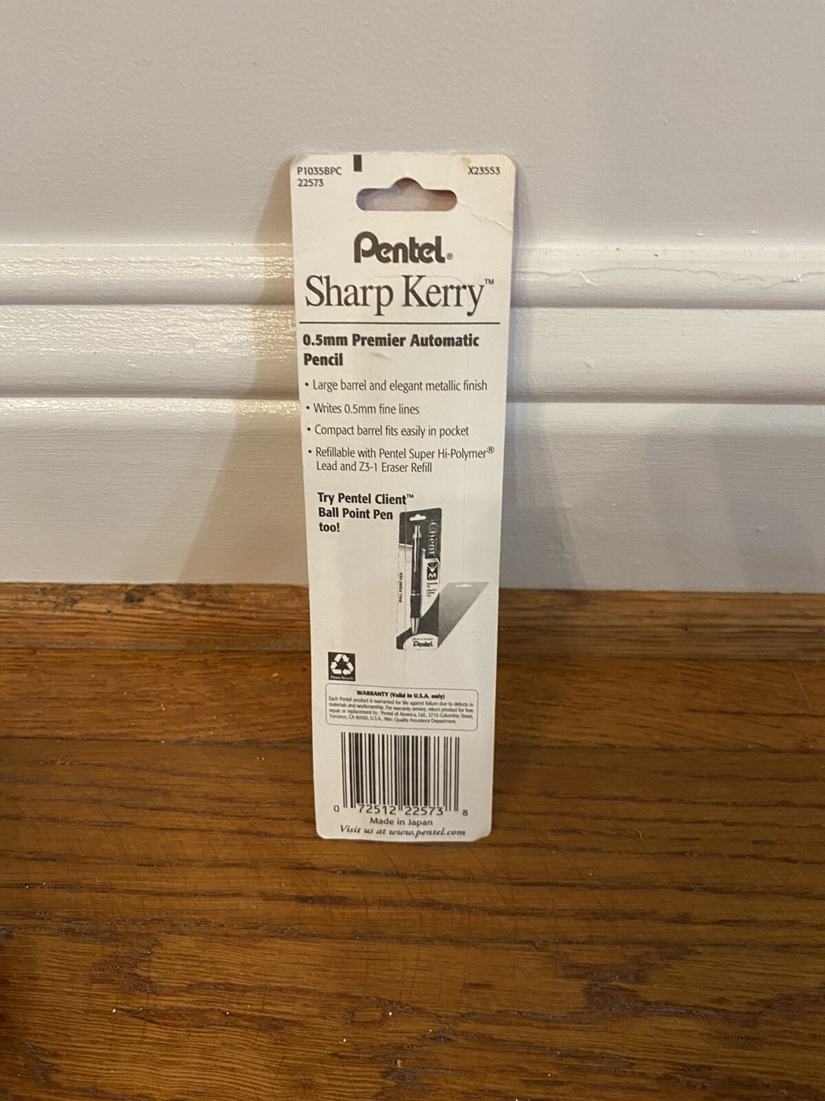 Pentel P1035B Sharp Kerry Mechanical Pencil, 0.50 mm, Metallic Blue Barrel