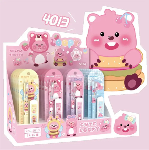 6pcs Mi Yaya Cute Loopy Mechanical Pencils Sketch Writing Stationery 0.5 mm