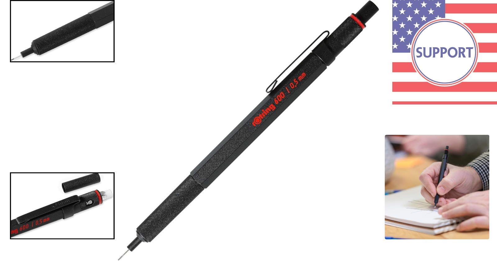 Professional 600 Mechanical Pencil, 0.5mm Precision Tip – Ergonomic & Refillable