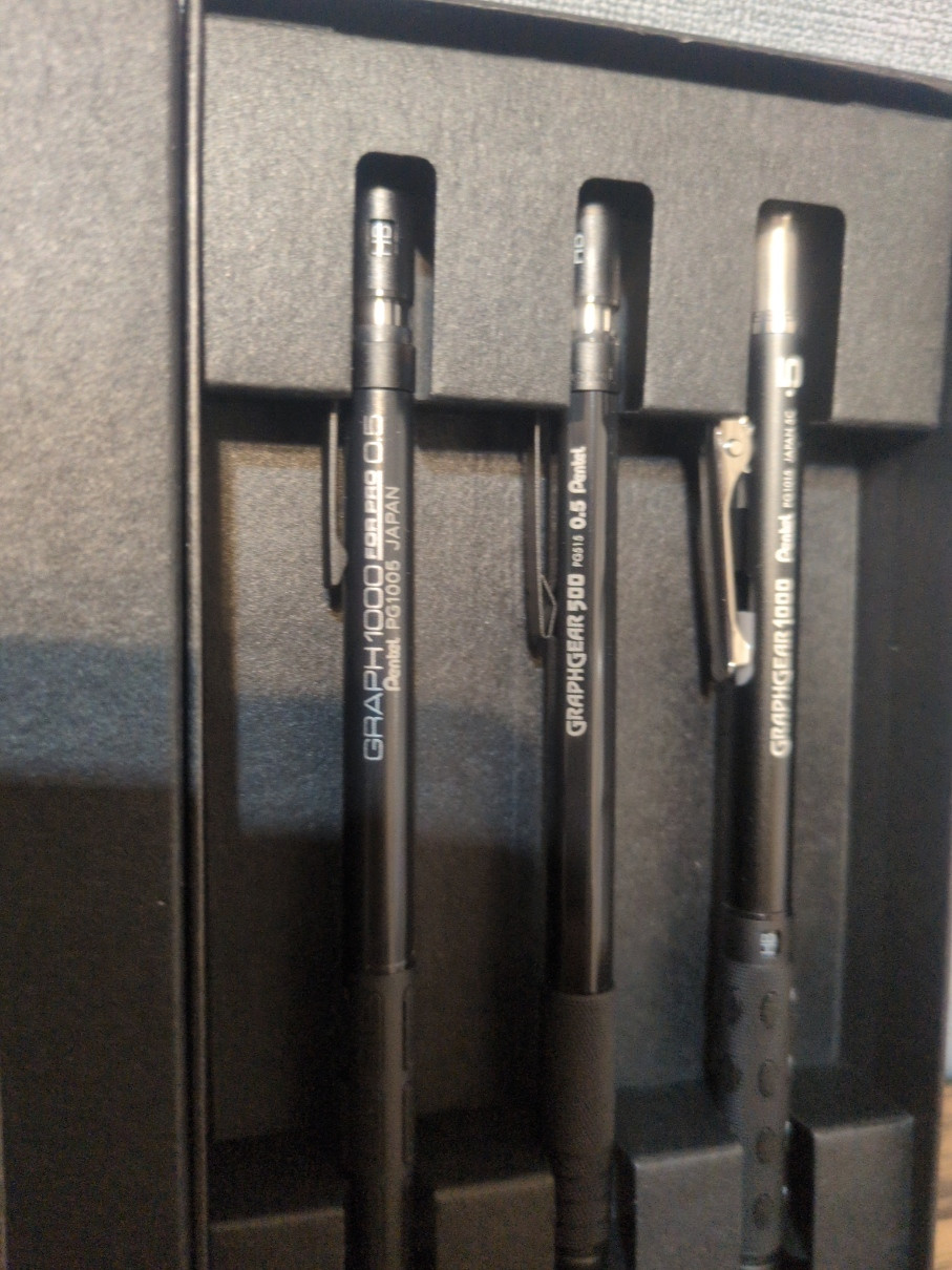 Pentel 60th Anniversary Limited Set of 3 Black Graph1000/GraphGear Exclusive