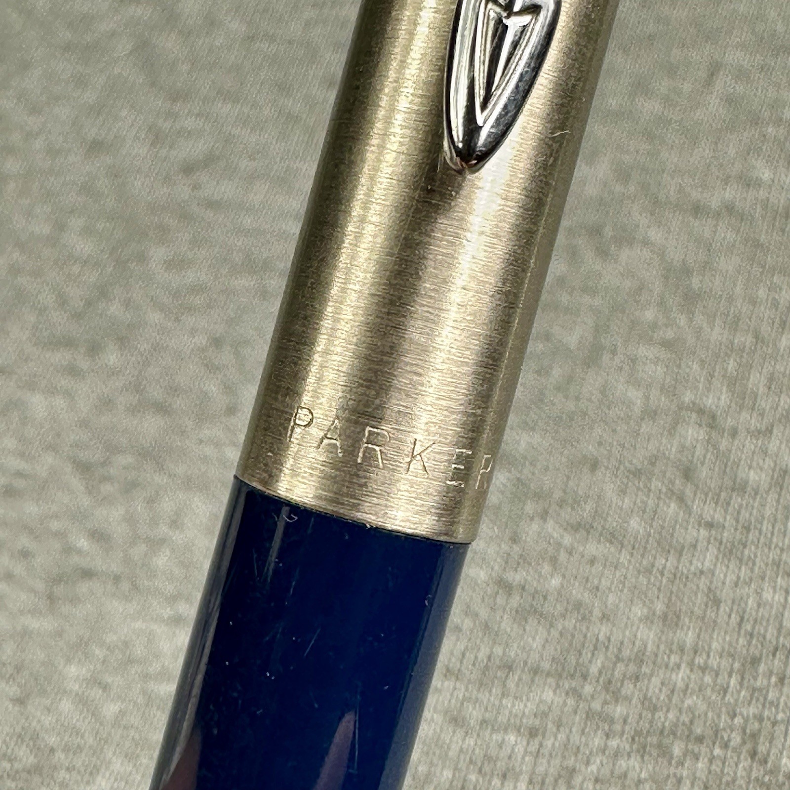 Parker Pencil Unknown Model Dimple-Top Cap Blue Barrel Made In USA Working
