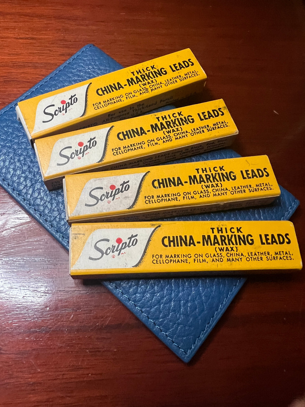 1 BOX OF VINTAGE SCRIPTO MARKING WAX LEADS FOR GLASS AND OTHER TEXTURES