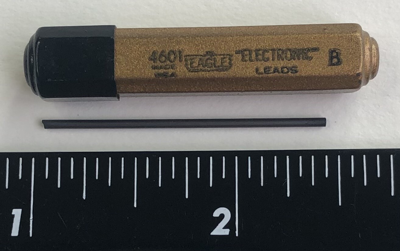 Vintage EAGLE ELECTRONIC Mechanical Pencil Leads B Black 1.18mm NOS 24pk USA