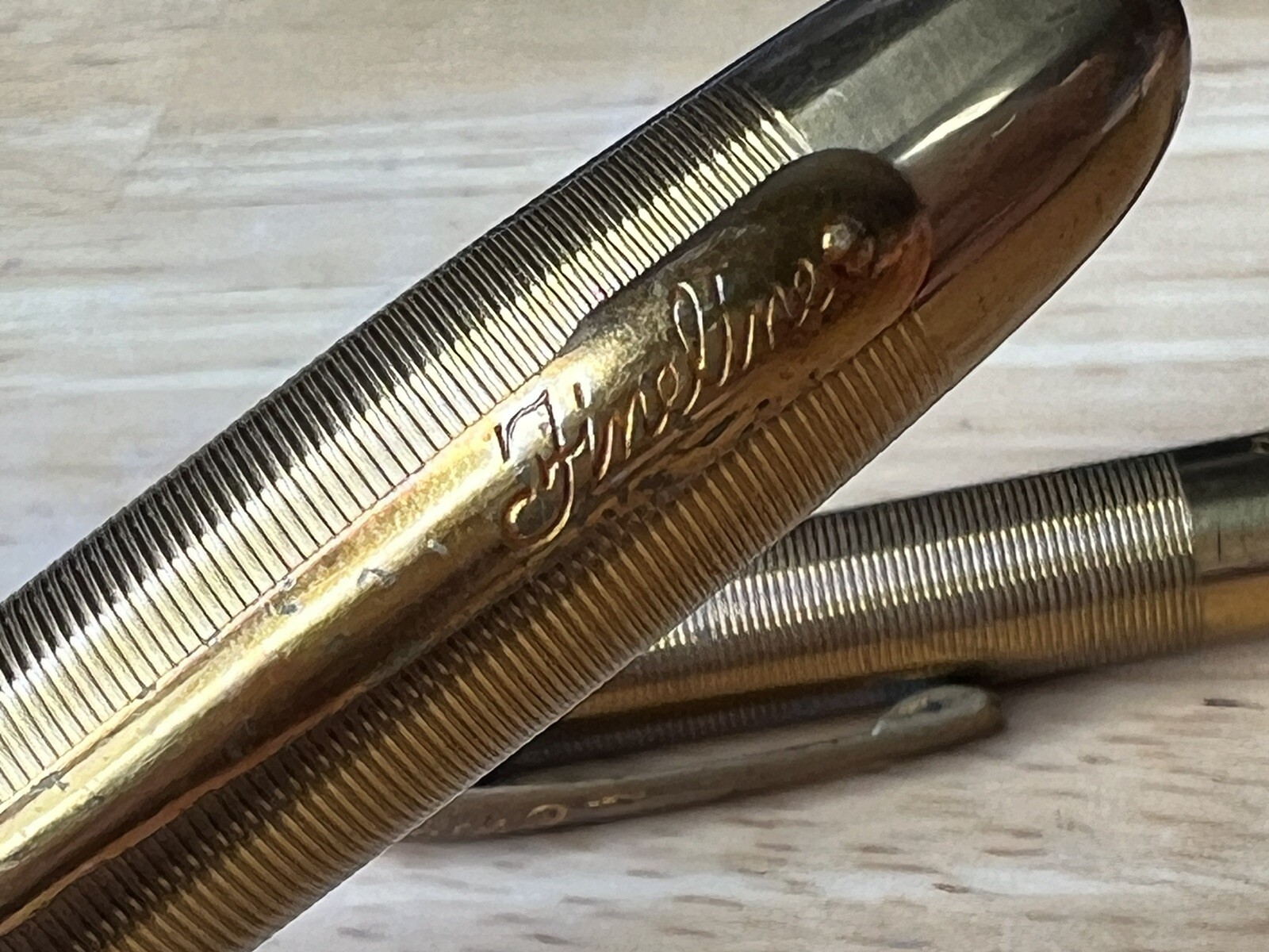 Vintage Sheaffer’s Fineline Green & Gold Twist Mechanical Pencil & Pen Set USA