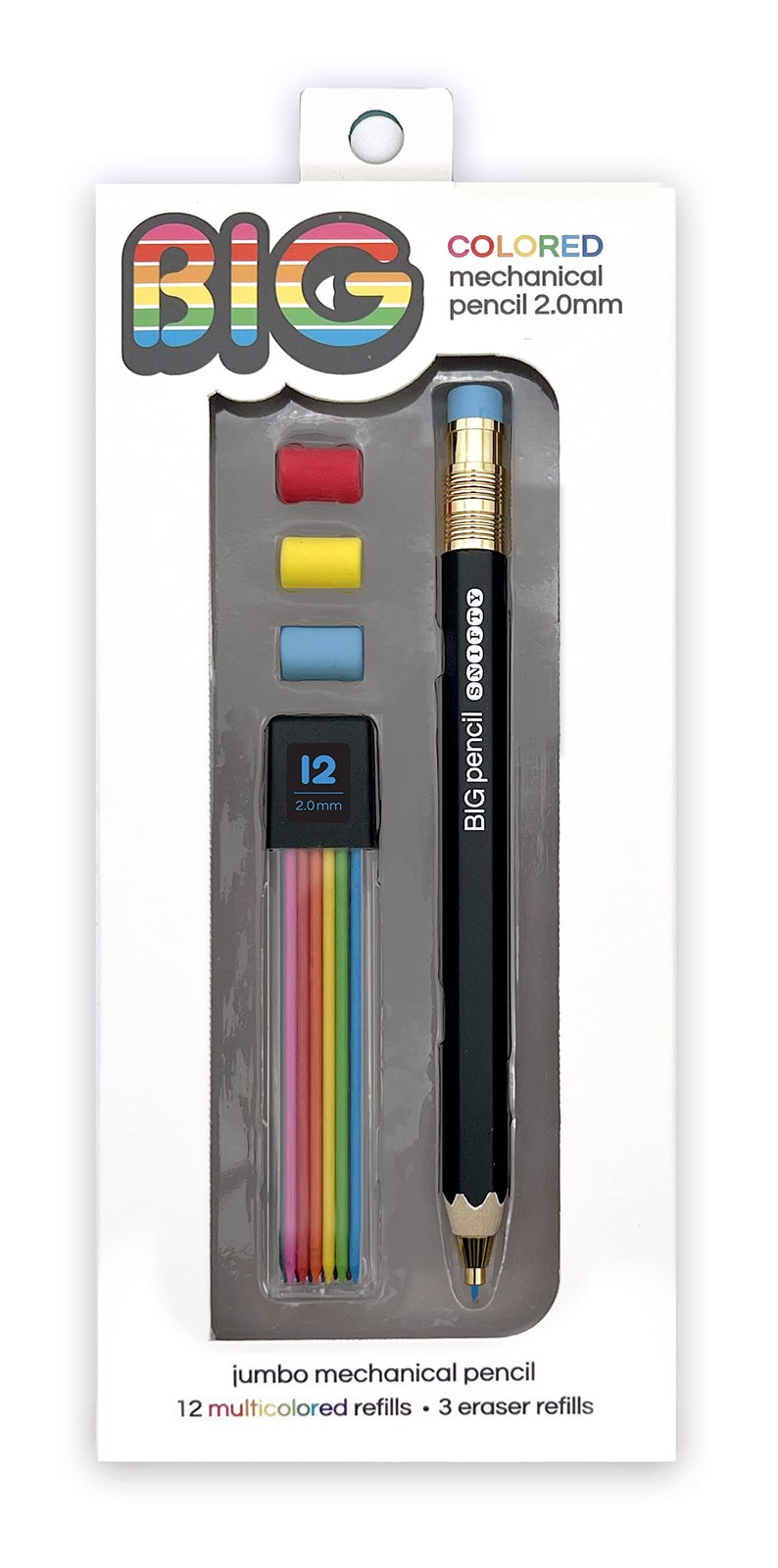 BIG Colored Mechanical Pencil Set – 1 Pencil + 12 Assorted Color Refill Leads…