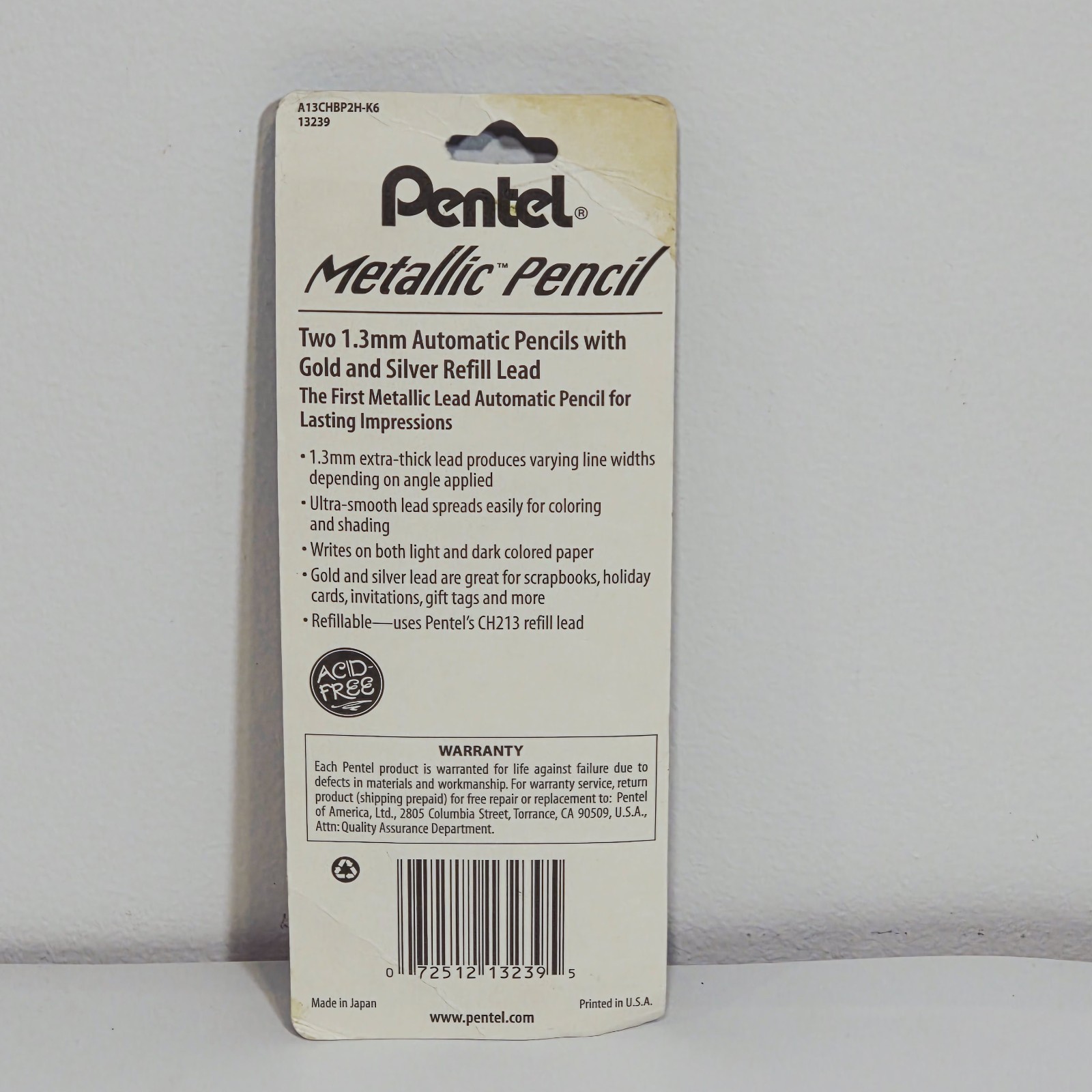 Vintage NOS Pentel Milky Metallic Automatic Pencil Lead GOLD SILVER JAPAN 1.3mm