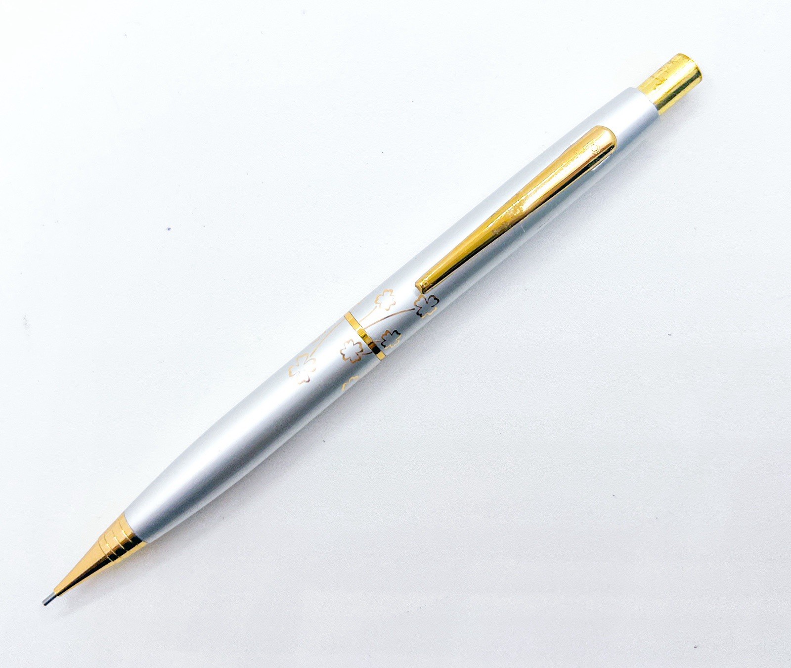 Platinum Mechanical Pencil 0.5 mm Flower Theme Push Cap Functional