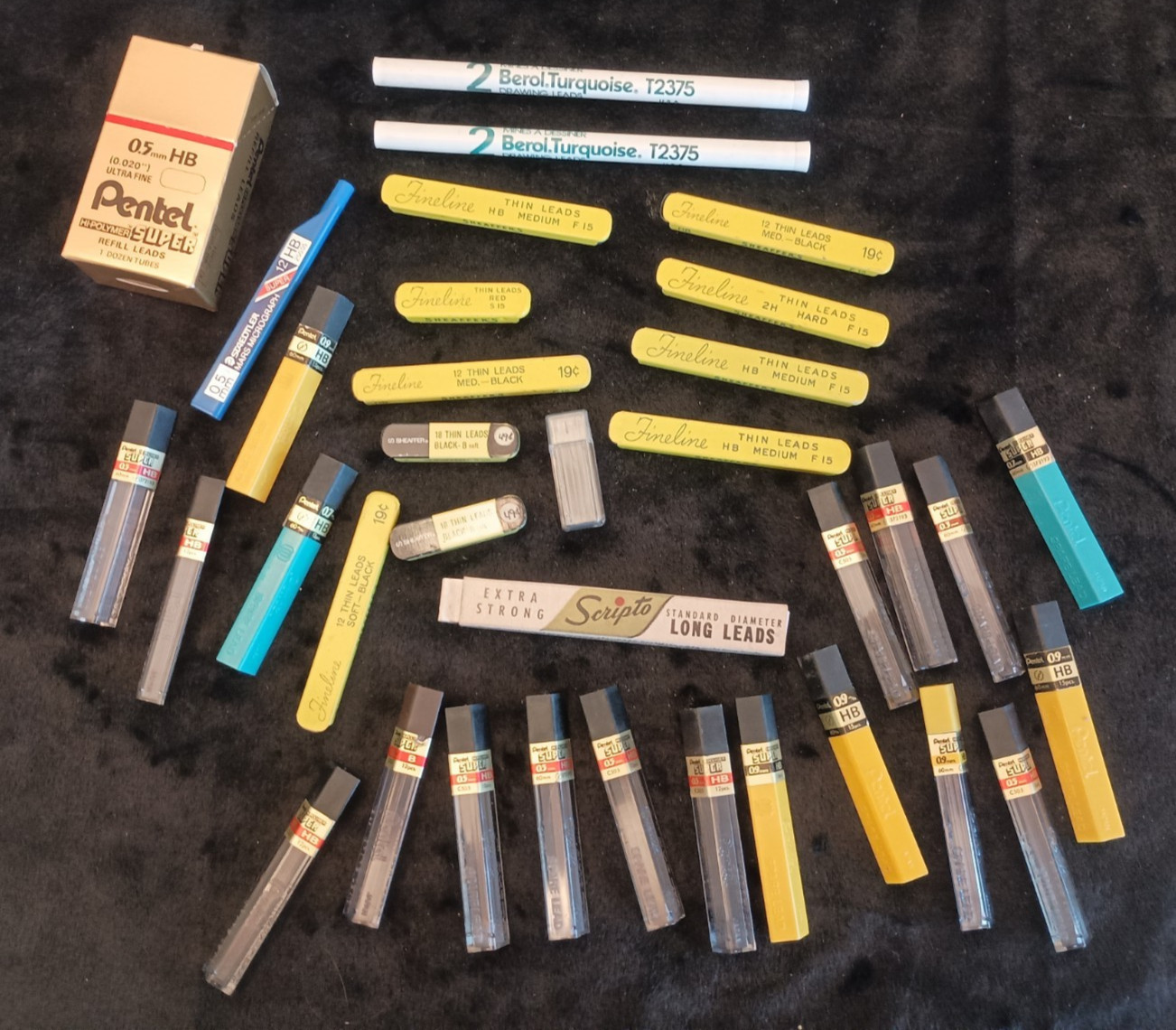 Vintage Mechanical Pencil Lead Lot .5mm .7mm – Sheaffer’s, Scripto, Pentel Berol