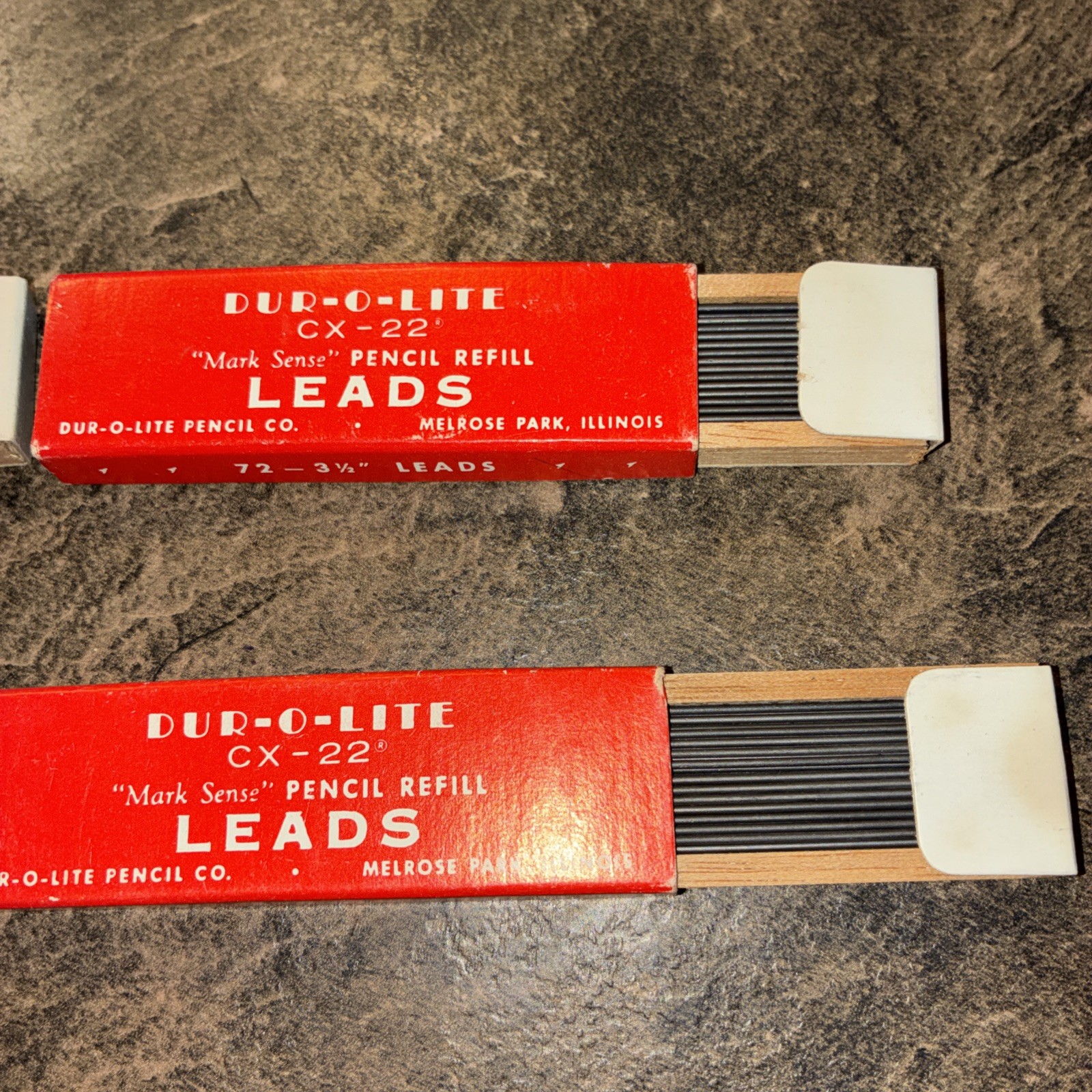 Vintage 4 Packs DUR-O-LITE Box of Lead Pencil Refill Black CX-22 72-3 1/2 Nos