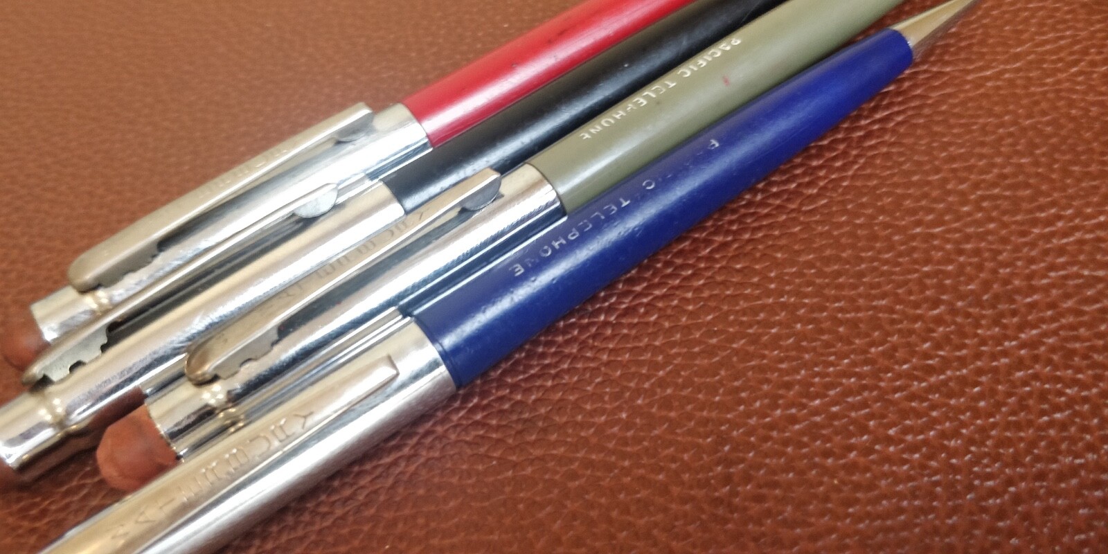Vintage Set of 4 Waterbury chrome Mechanical Pencil – Pacific telephone 🇺🇸 USA