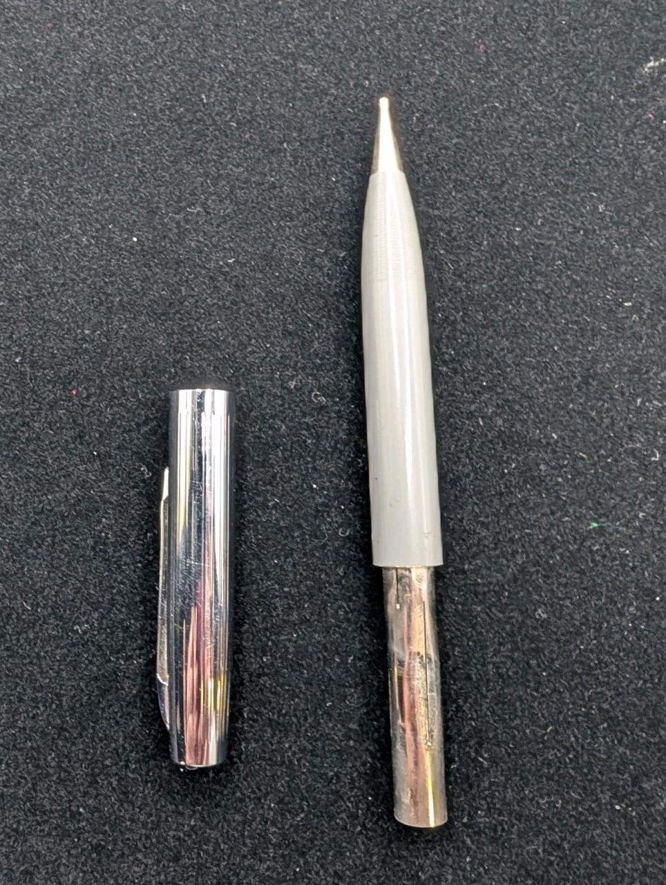 Vintage Sheaffers Grey & Chrome Mechanical Pencil Made In USA