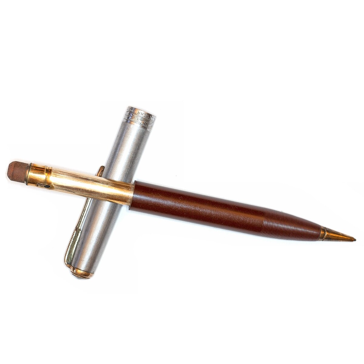Parker 51 Heritage Cordovan Brown Sterling Silver Cap Mechanical Pencil 1940 9mm