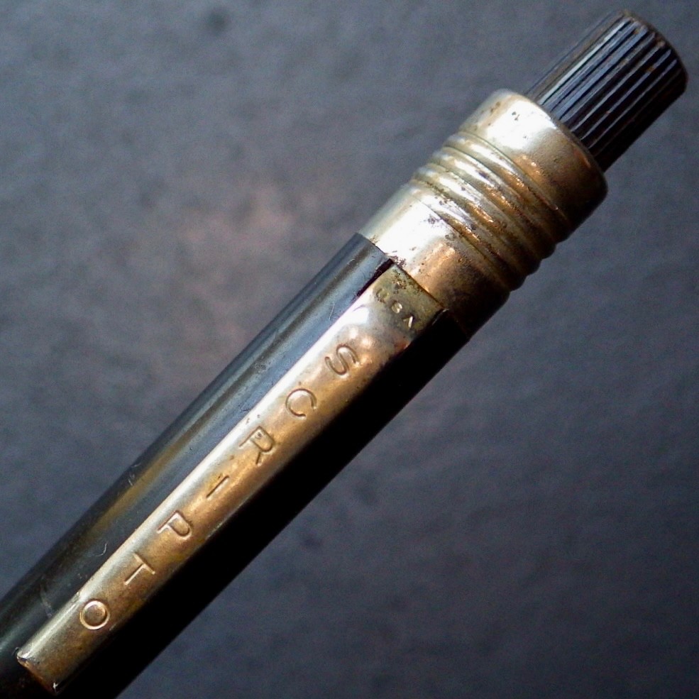 FREE US Ship•Serviced SCRIPTO Mechanical Pencil Crayon•Onyx•3.0mm Wax Art Lead