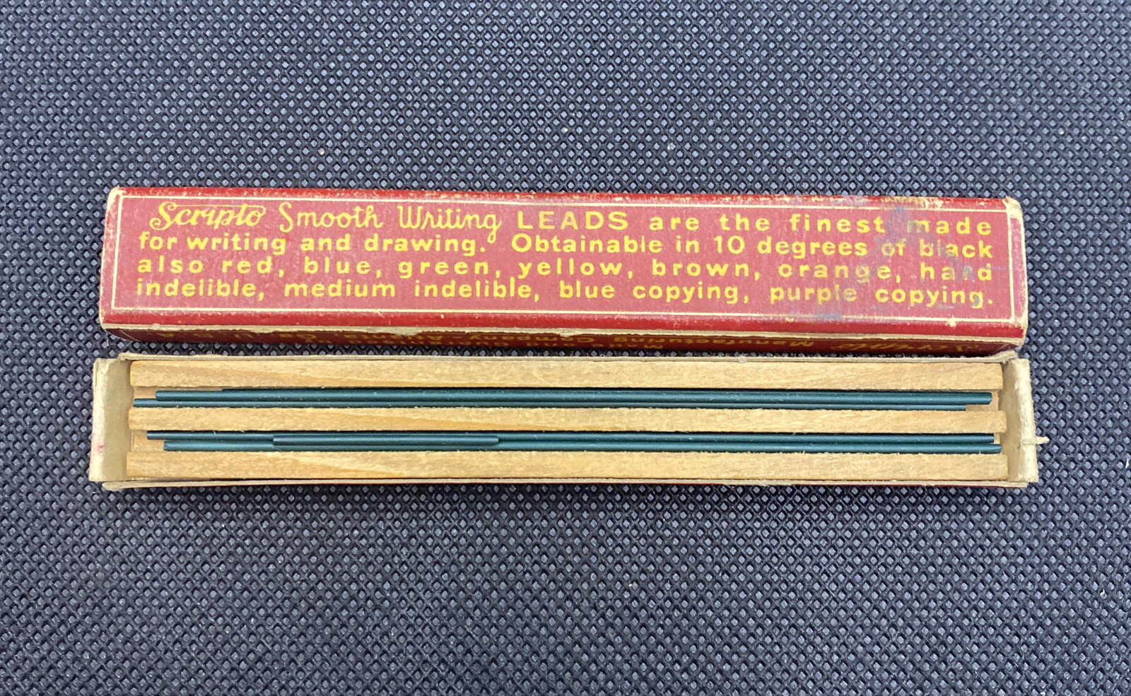 Vintage Scripto Smooth Writing Leads Finest Writing Drawing U.S.A. Green No. 132