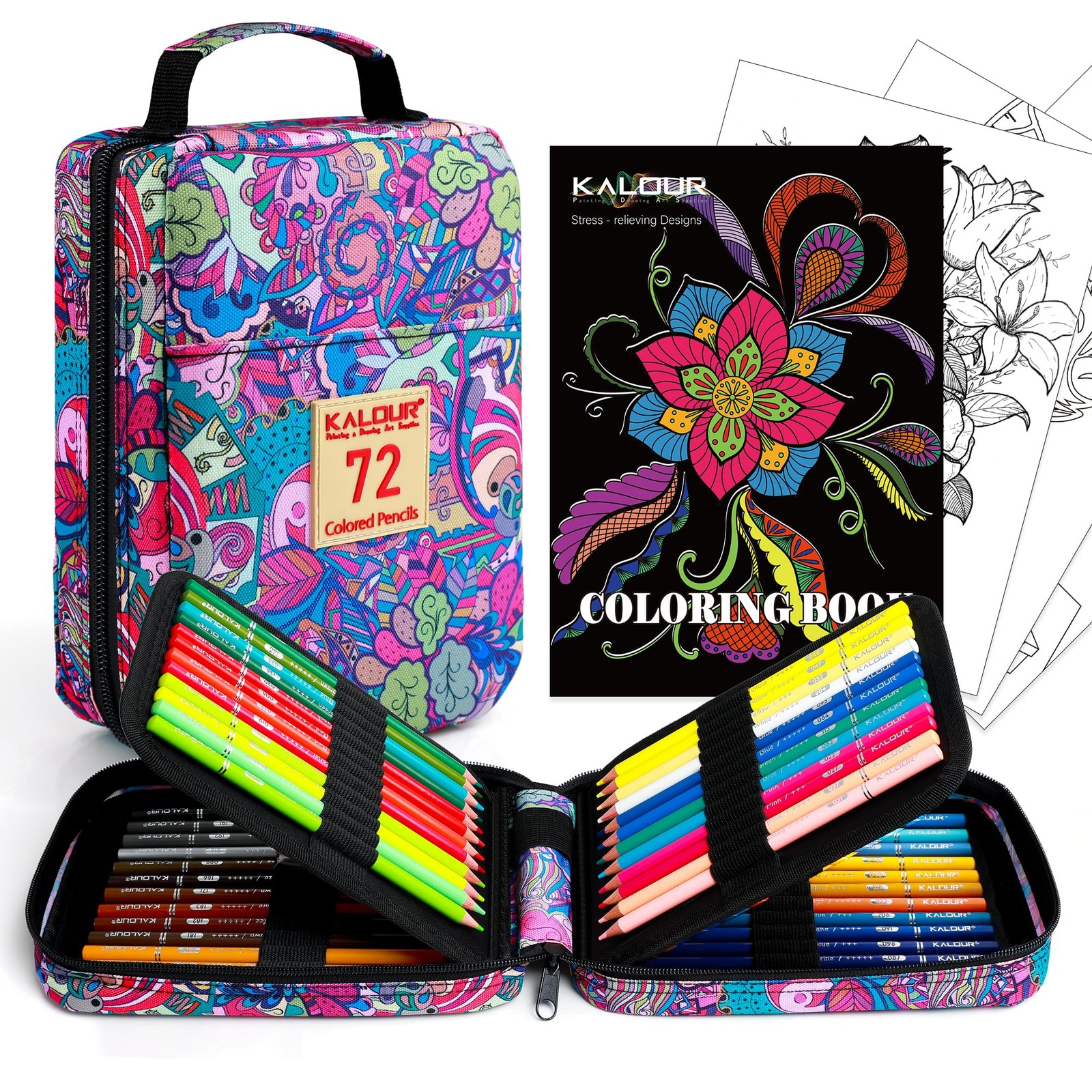 KALOUR 72 Colored Pencils for Adult Coloring 72 Count (Pack of 1), Pink