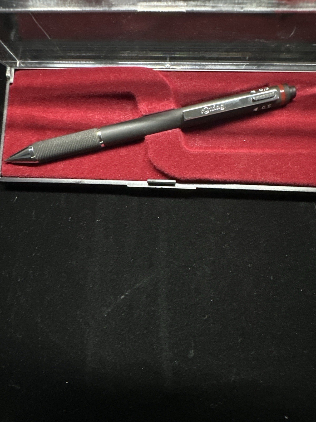 Rotring 600 0.5mm Black Mechanical Drafting Pencil Germany w/ Original Case