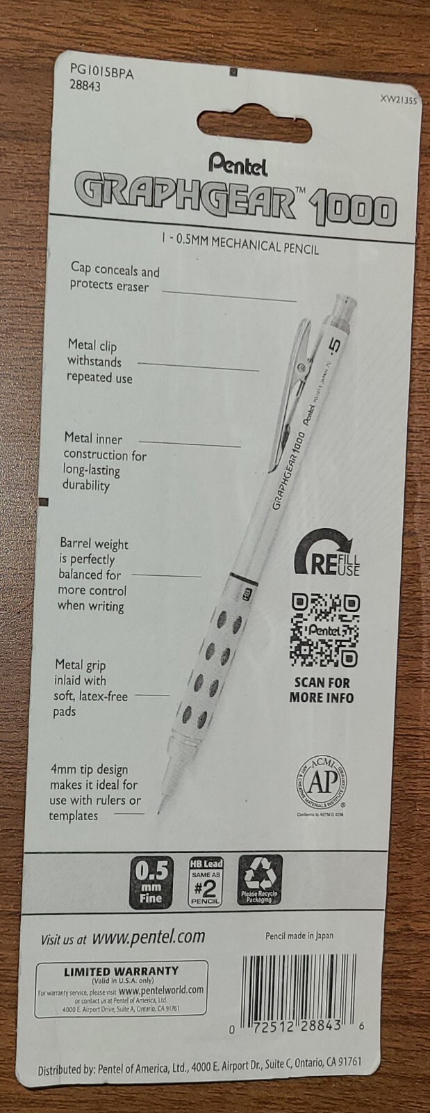 Pentel GraphGear 1000 Expert Mechanical Drafting Pencil 0.5mm PG1015-A Japan 3I