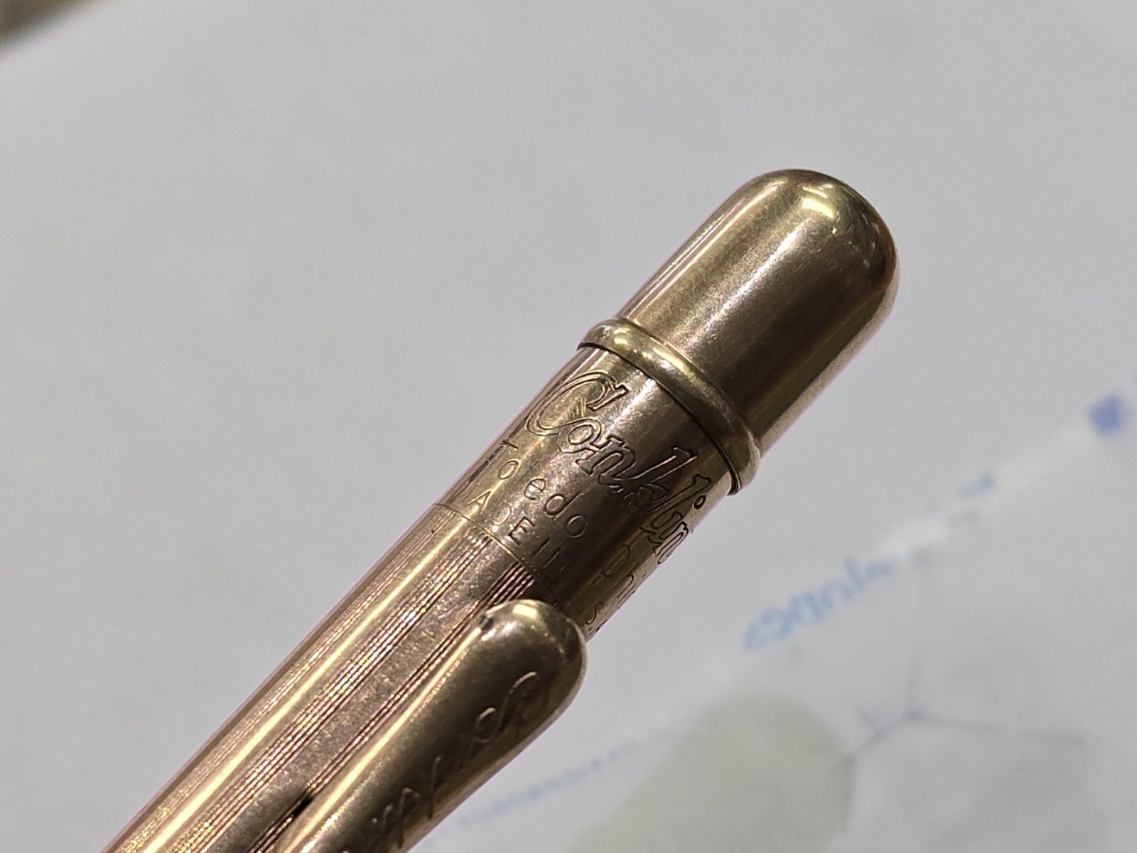 CONKLIN PAT 1920 Rolled Gold No 4RS Ring Top Mechanical Pencil TOLEDO Ohio