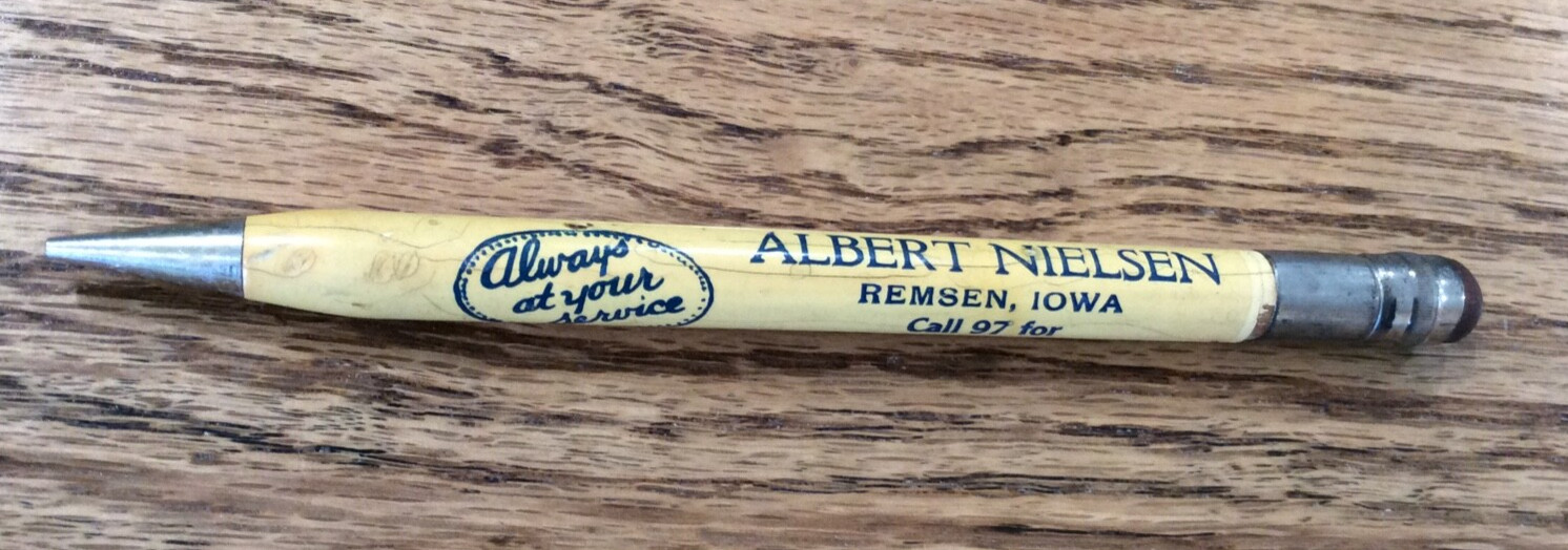 Albert Nielsen Remsen Iowa Portable Grinding Wooden Mechanical Pencil FAMILY?
