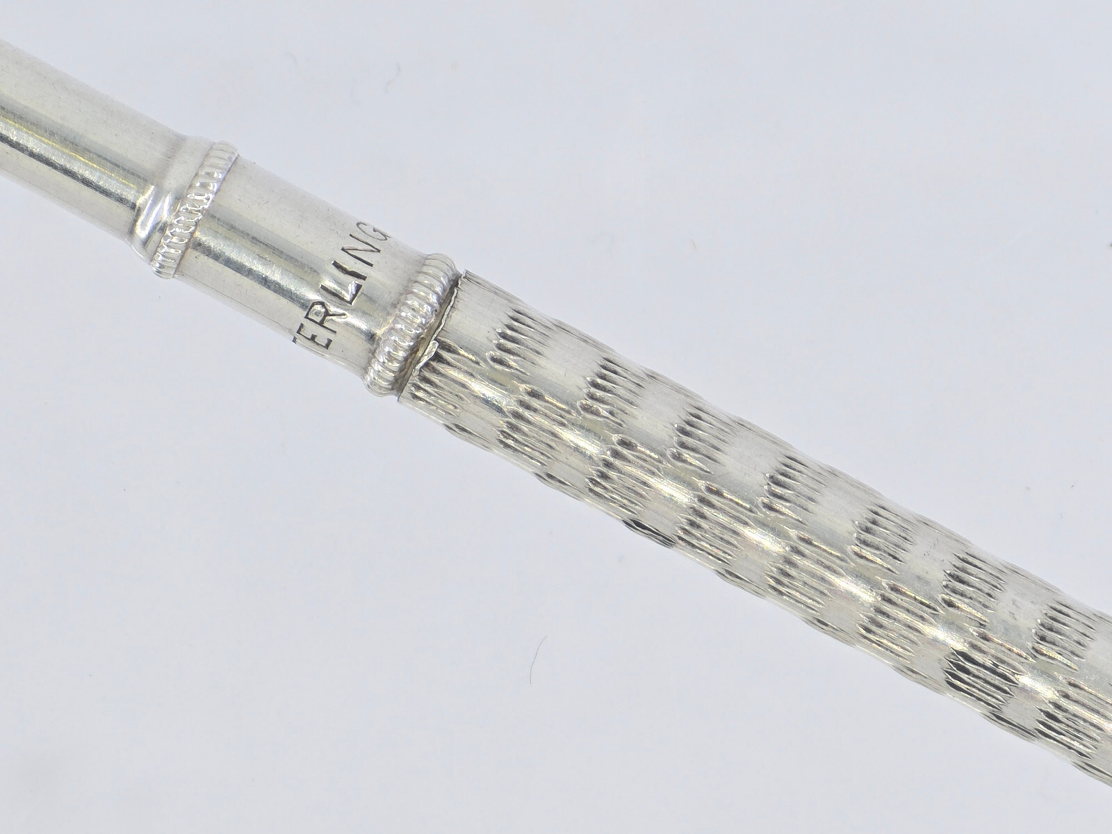 VINTAGE STERLING SILVER MECHANICAL CHATELAIN PENCIL ~ 2.75″